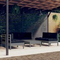 Conjunto Lounge de Jardim C/ Almofadões Pinho Maciço 7 pcs