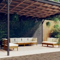 Conjunto Lounge de Jardim C/ Almofadões Pinho Maciço 8 pcs