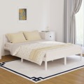 810431 Bed Frame Solid Wood Pine 140x200 cm White