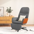 Cadeira de Descanso C/ Apoio de Pés Tecido Cinzento-claro