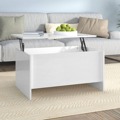 mesa decentro80x55,5x41,5cm Madeira Processada Branco Brilhante