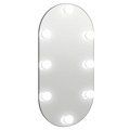 Espelho com Luzes LED 80x40 cm Vidro Oval