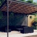 Conjunto Lounge de Jardim C/ Almofadões Vime Pe Preto 10 pcs