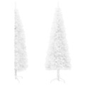 Meia árvore de Natal Fina com Suporte 240 cm Branco