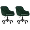 Cadeiras de Jantar Giratorias 2 pcs Veludo Verde-escuro
