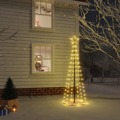 Árvore de Natal em Cone 108 Luzes LED 70x180 cm Branco Quente
