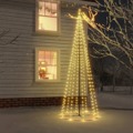 Árvore de Natal em Cone 310 Luzes LED 100x300 cm Branco Quente