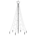 árvore de Natal com Espigão 200 Luzes LED 180 cm Branco Quente