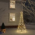 Árvore de Natal com Espigão 200 Luzes LED 180 cm Branco Quente