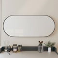 Espelho de Parede Oval 25x60 cm Preto