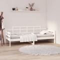 Sofá-cama 90x190 cm Madeira de Pinho Maciça Branco