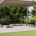 Conjunto Lounge Jardim com Almofadões Alumínio Antracite 4 pcs