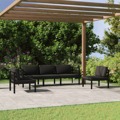 Conjunto Lounge Jardim com Almofadões Alumínio Antracite 5 pcs