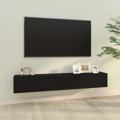 Móveis de Tv P/ Parede 2pcs 100x30x30cm Derivados Madeira Preto