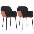 Cadeiras de Jantar 2 pcs Tecido/couro Artificial Preto