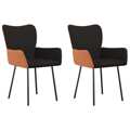 Cadeiras de Jantar 2 pcs Tecido/couro Artificial Preto