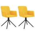 Cadeiras de Jantar Giratórias 2 pcs Veludo Amarelo