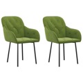Cadeiras de Jantar 2 pcs Veludo Verde-claro