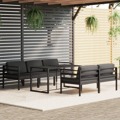 Conjunto Lounge Jardim com Almofadões Alumínio Antracite 6 pcs