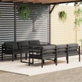 Conjunto Lounge Jardim com Almofadões Alumínio Antracite 7 pcs