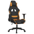 Cadeira Gaming Giratória +apoio Pés Tecido Preto/amarelo-escuro