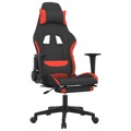 Cadeira Gaming Giratória +apoio Pés Tecido Preto/vermelho