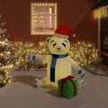 Urso de Natal Insuflável com Luzes LED 180 cm