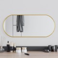 Espelho de Parede 70x30 cm Oval Dourado