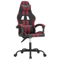 Cadeira Gaming Giratória Couro Artificial Preto/vermelho Tinto