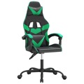 Cadeira Gaming Giratória Couro Artificial Preto e Verde