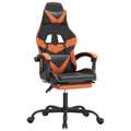 Cadeira Gaming Giratória+apoio Pés Couro Artif. Preto/laranja