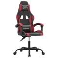 Cadeira Gaming Giratória Couro Artificial Preto/vermelho Tinto