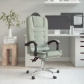 Cadeira Massagens Reclinável Escritório Veludo Cinzento-claro