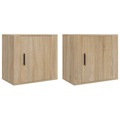 Mesas de Cabeceira Parede 2 pcs 50x30x47 cm Cor Carvalho Sonoma