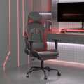 Cadeira Gaming +apoio Pés Couro Artificial Preto/vermelho Tinto