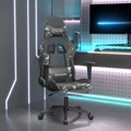 Cadeira Gaming C/ Apoio Pés Couro Artificial Preto e Camuflado