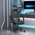 Cadeira de Gaming com Apoio de Pés Tecido Preto e Camuflagem