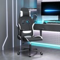 Cadeira de Gaming Tecido Preto e Branco