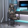 Cadeira de Gaming com Apoio de Pés Tecido Camuflagem e Preto