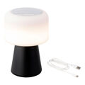 Lâmpada LED com Altifalante Bluetooth e Carregador sem Fios Lumineo 894415 Preto 22,5 cm Recarregável