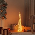 Cone Iluminação Natal 30 Luzes LED 60 cm Acrílico Branco Quente