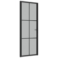 Porta Interior 76x201,5 cm Vidro e Alumínio Preto Mate