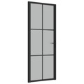 Porta Interior 83x201,5 cm Vidro Fosco e Alumínio Preto