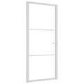Porta de Interior 93x201,5 cm Vidro Esg e Alumínio Branco