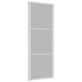 Porta de Interior 76x201,5 cm Vidro Fosco e Alumínio Branco