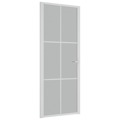 Porta de Interior 83x201,5 cm Vidro e Alumínio Branco Mate