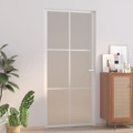 Porta de Interior 93x201,5 cm Vidro Fosco e Alumínio Branco