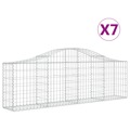 Cestos Gabião Arqueados 7 pcs 200x30x60/80 cm Ferro Galvanizado