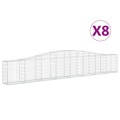 Cestos Gabião Arqueados 8 pcs 400x30x60/80 cm Ferro Galvanizado