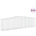 Cestos Gabião Arqueados 15 pcs 400x50x100/120 Ferro Galvanizado